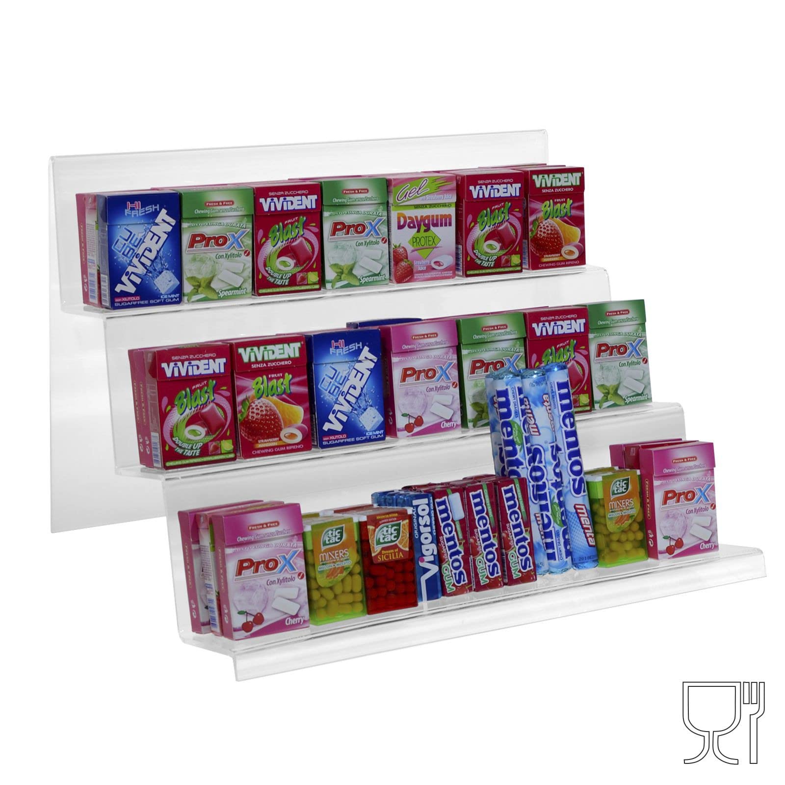 Espositore caramelle in plexiglass - Misure totali: L 40 x P 32 x H 27.5 cm