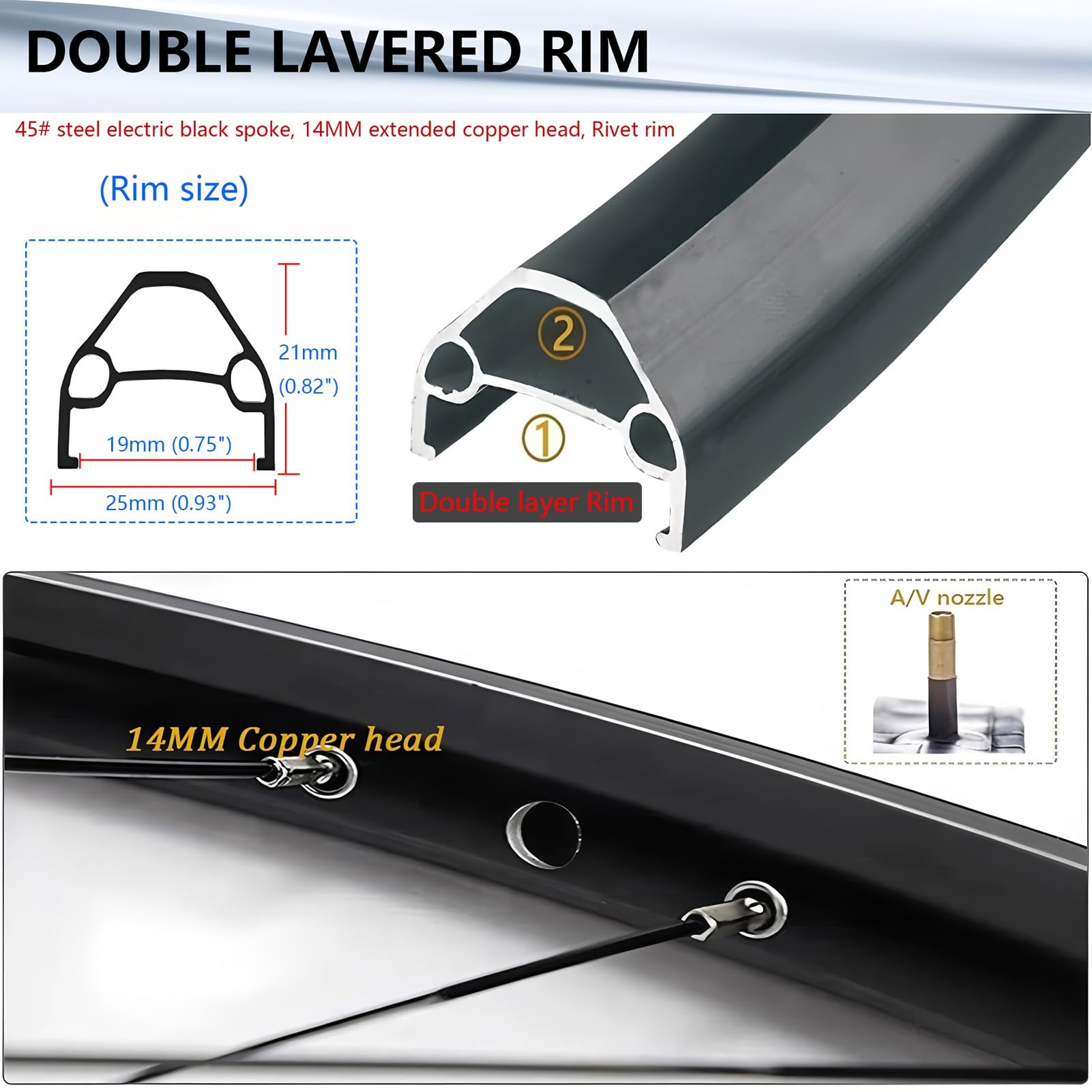 Set di ruote MTB da 26/27,5/29", sgancio rapido per freno a disco anteriore/posteriore, cerchio in alluminio a doppia parete, mozzi HG a 32 fori compatibili con pneumatici da 7-12 velocità e 1,25-2,2