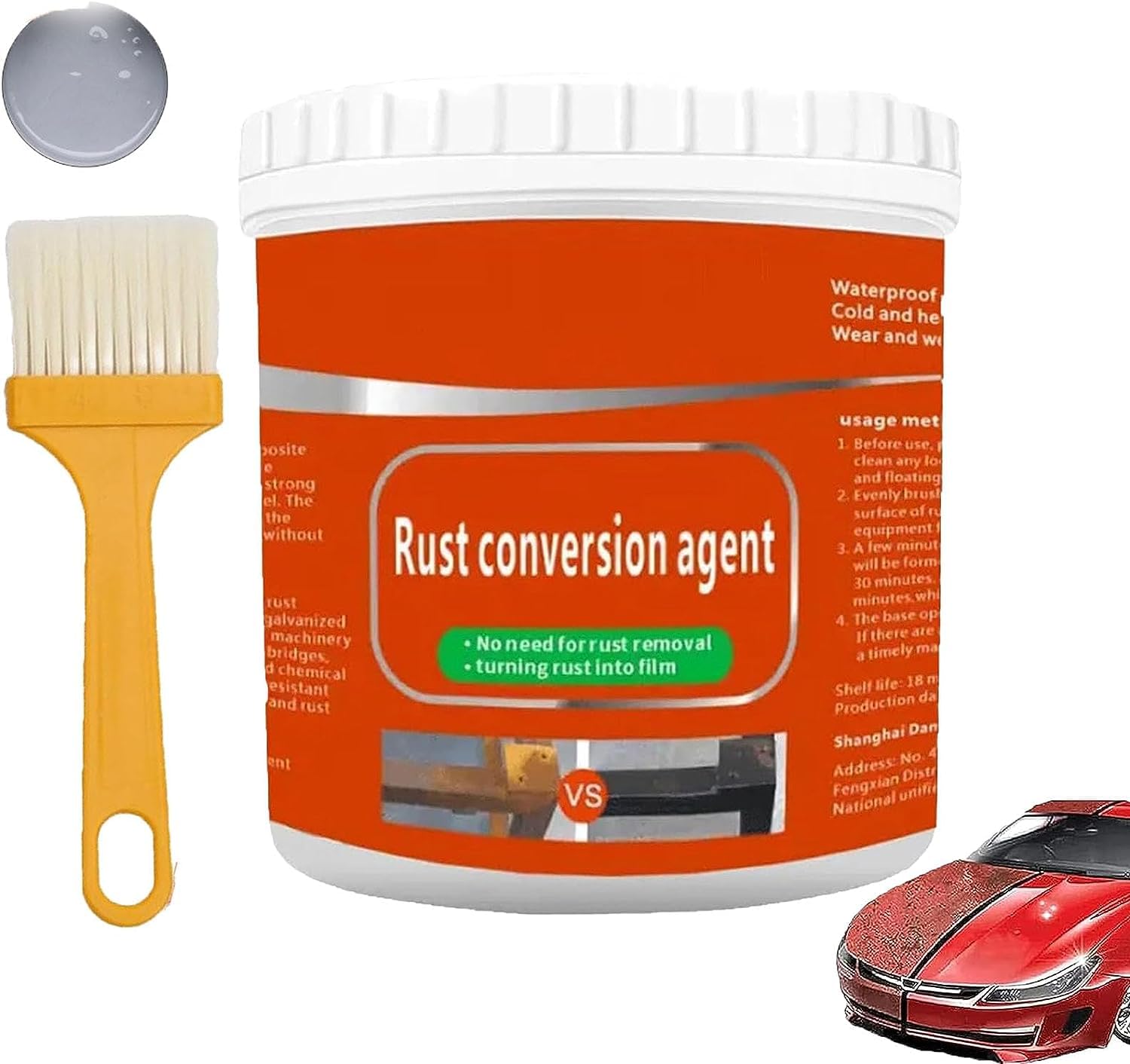 Convertisseur De Rouille 2 En 1 + Apprêt Antirouille 1 Kg - Peinture Pour Métal, Voiture, Résistant -30°C à 350°C - 13