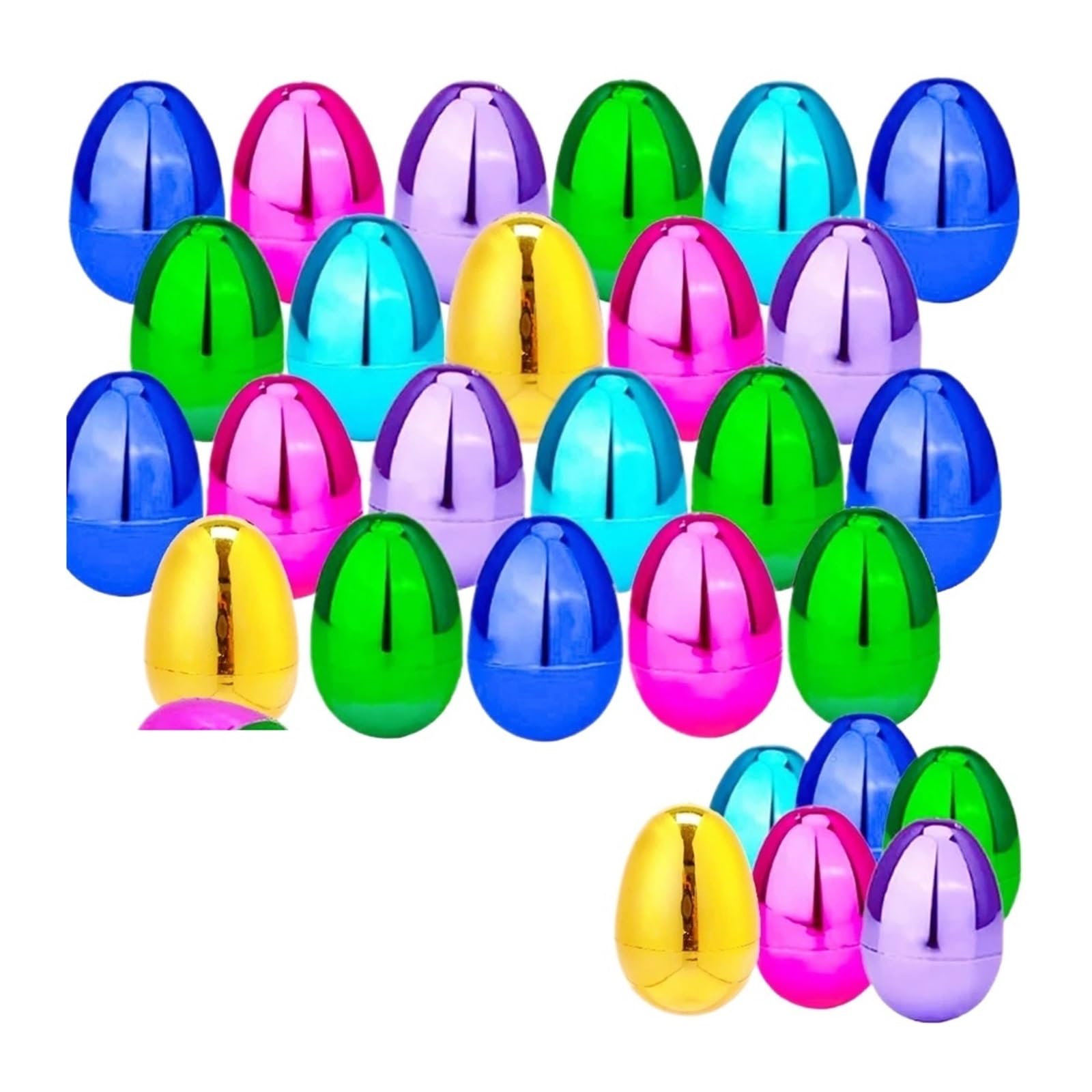 ZYAYNG 24Pcs Electroplated Colorful Easter Egg Shells Birthday Party Carnival Candy Gift Filling Decoration For Easter
