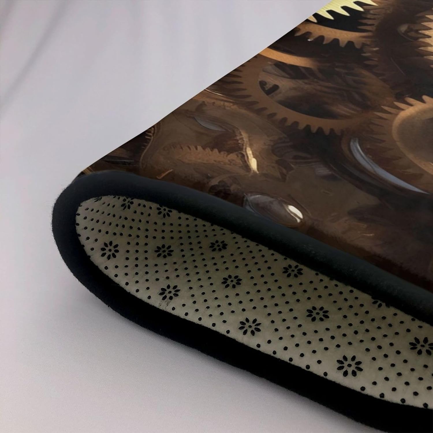 Flannel Non-Slip (Cool Steampunk Gears) Rug Pad 80Ã—50in Soft Washable Protective for Hardwood Floors Bedroom Bathroom Living Room