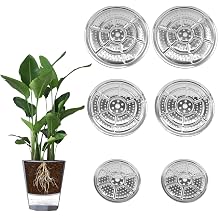 6 Pcs Planter Insert for Large Pots, 9''/11''/12'' Round Stainless Steel Plant Pot Insert with Drainage Hole, Elevate Plants to Reduce Soil Usage for Large Planters and Tall Flower Pots, Silver
