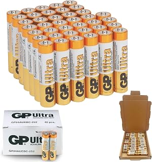 GP AAA Batteries 40 Pack - With 10 Years Shelf Life - Long Lasting Alkaline Power Triple A Battery Pack - 1.5V Mignon LR03 MN2400 Am3 Battery Pack