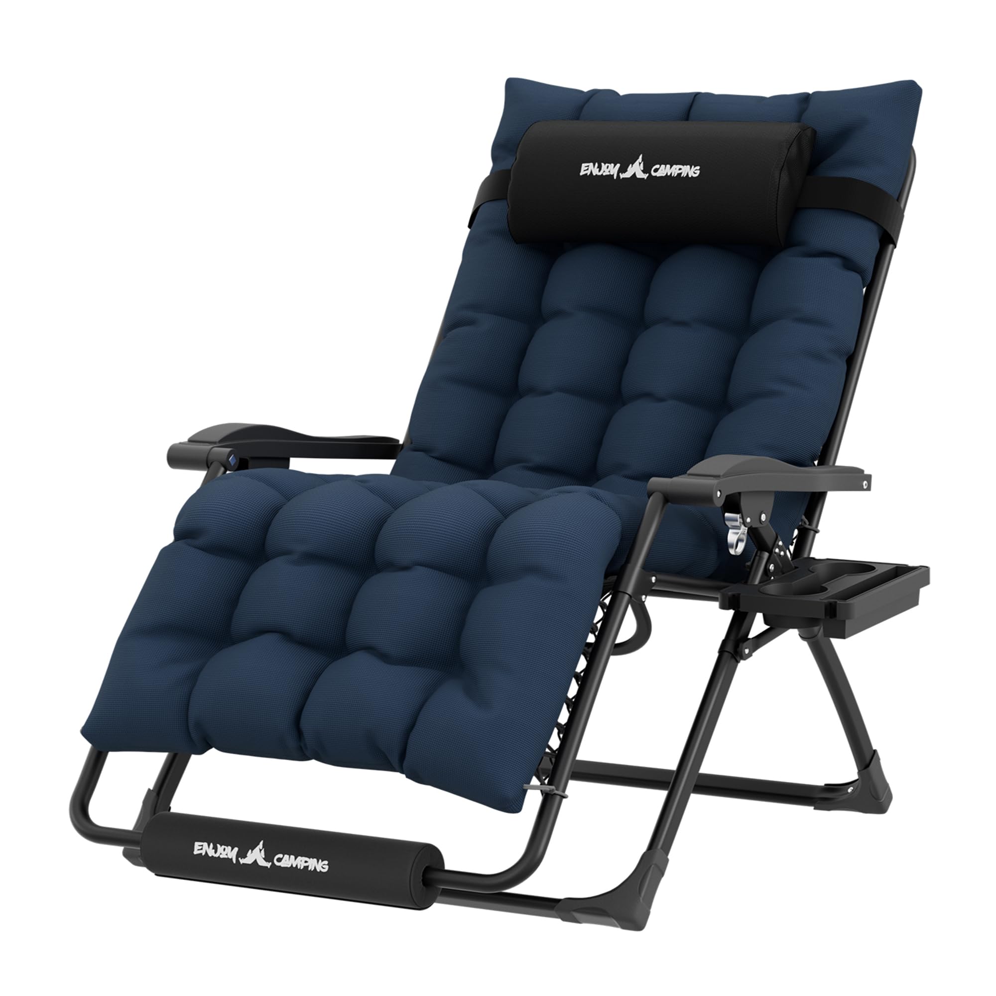 UDPATIO Oversized Zero Gravity Chair 29In XL Patio Reclining Chair with Cushion, Outdoor Folding Adjustable Recliner with Cup Holder, Foot Rest &