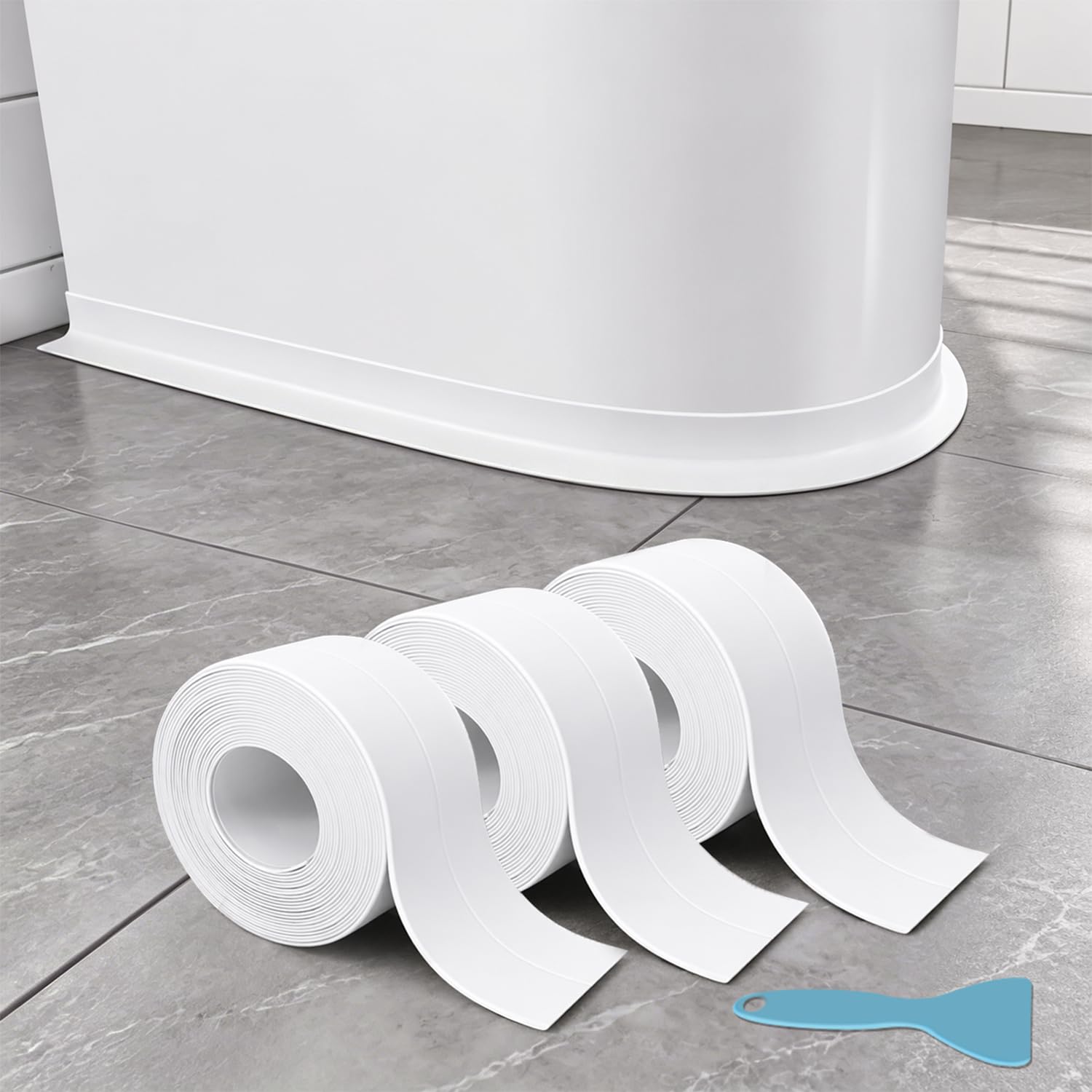 Caulk Tape, 1 Roll White Self Adhesive Waterproof Sealant Caulking Tape