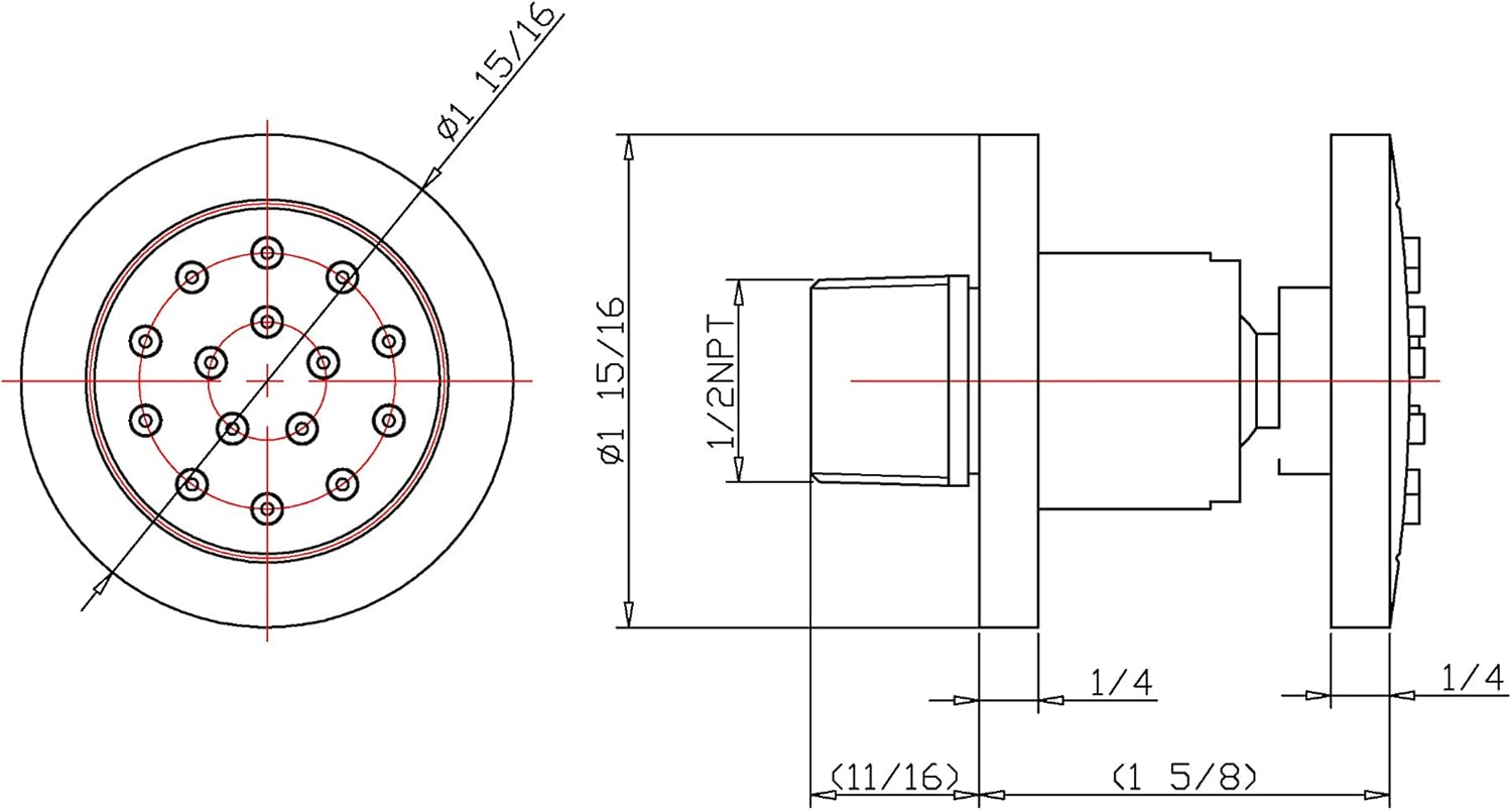BAI 0199 Adjustable Round Shower Body Jet in Polished Chrome Finish
