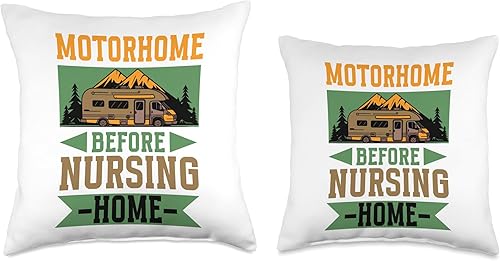 Miniatura 3 de Motorhome before nursing home - Camper RV Camping Throw Pillow
