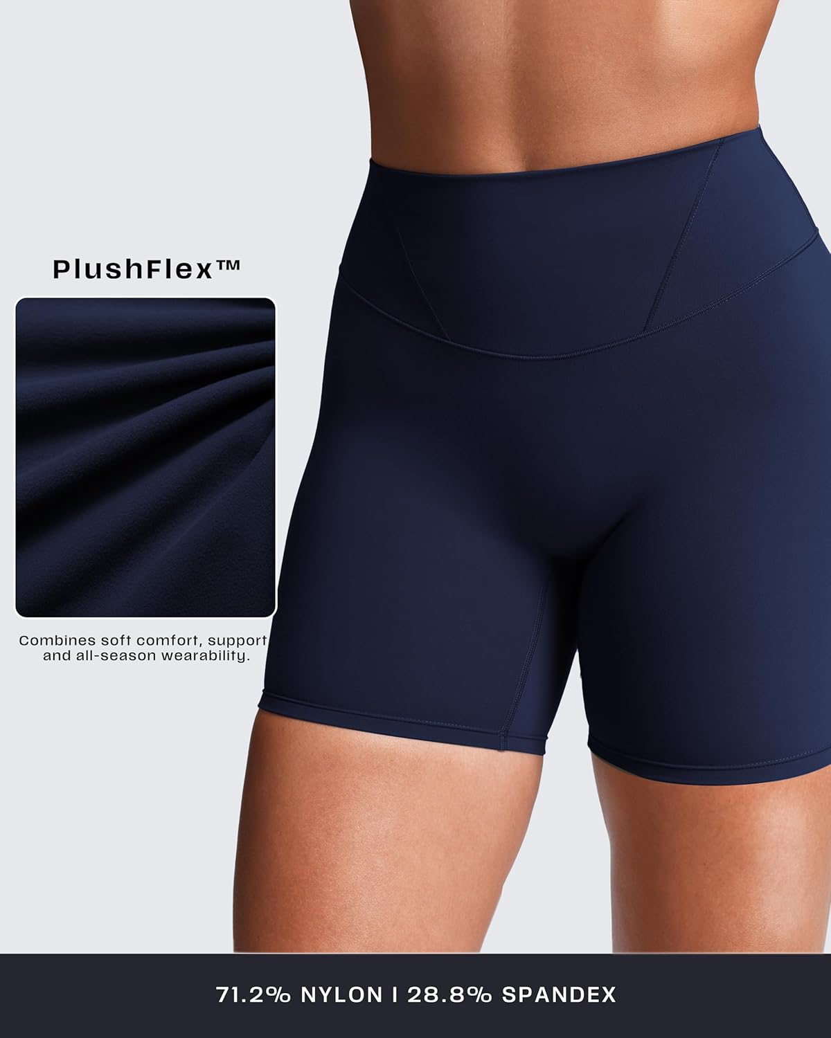 Aoxjox Women's Workout Velura Biker Shorts High Waisted Hidden Scrunch PlushFlex™ Athletic Yoga Short 6" - Image 4