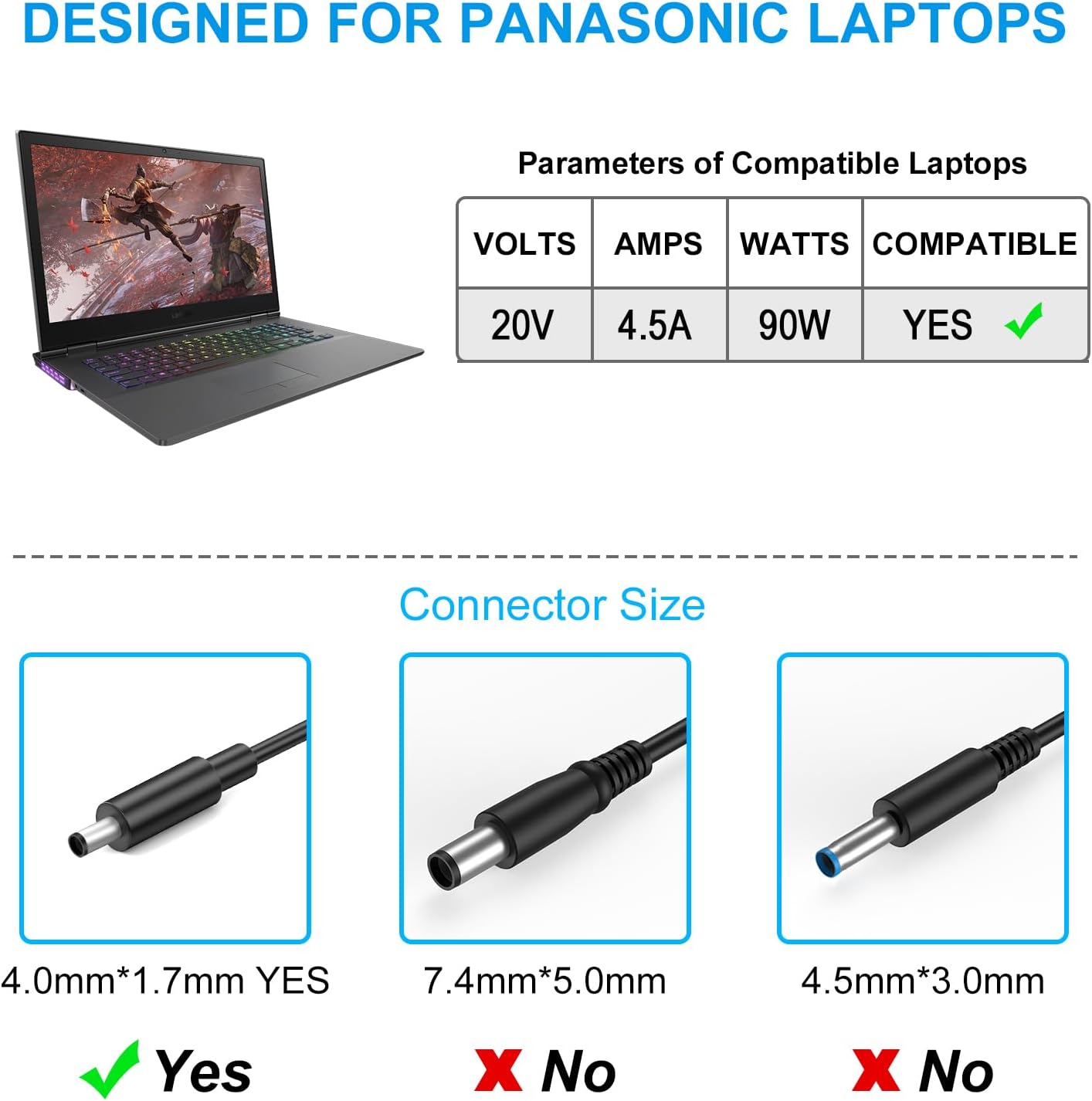 VHBW 90W Car Charger Replacement for Lenovo Car Charger Lenovo Flex 4 5 6 Yoga 710 11 Ideapad 1 3 14 100 110 110S 120S 310 320S 510 520 710 Power Supply Cord