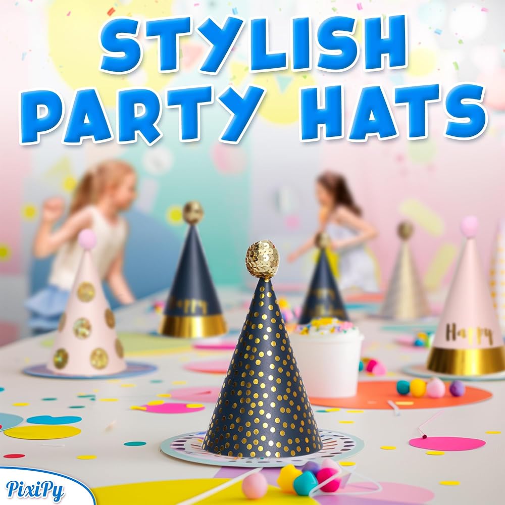 Kids Birthday Party Hats - 12 Pieces - Colourful Celebration