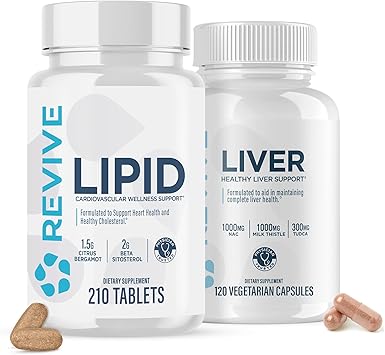 Revive MD Natural Liver Cleanse, Detox & Repair & Lipid Support Supplement Bundle