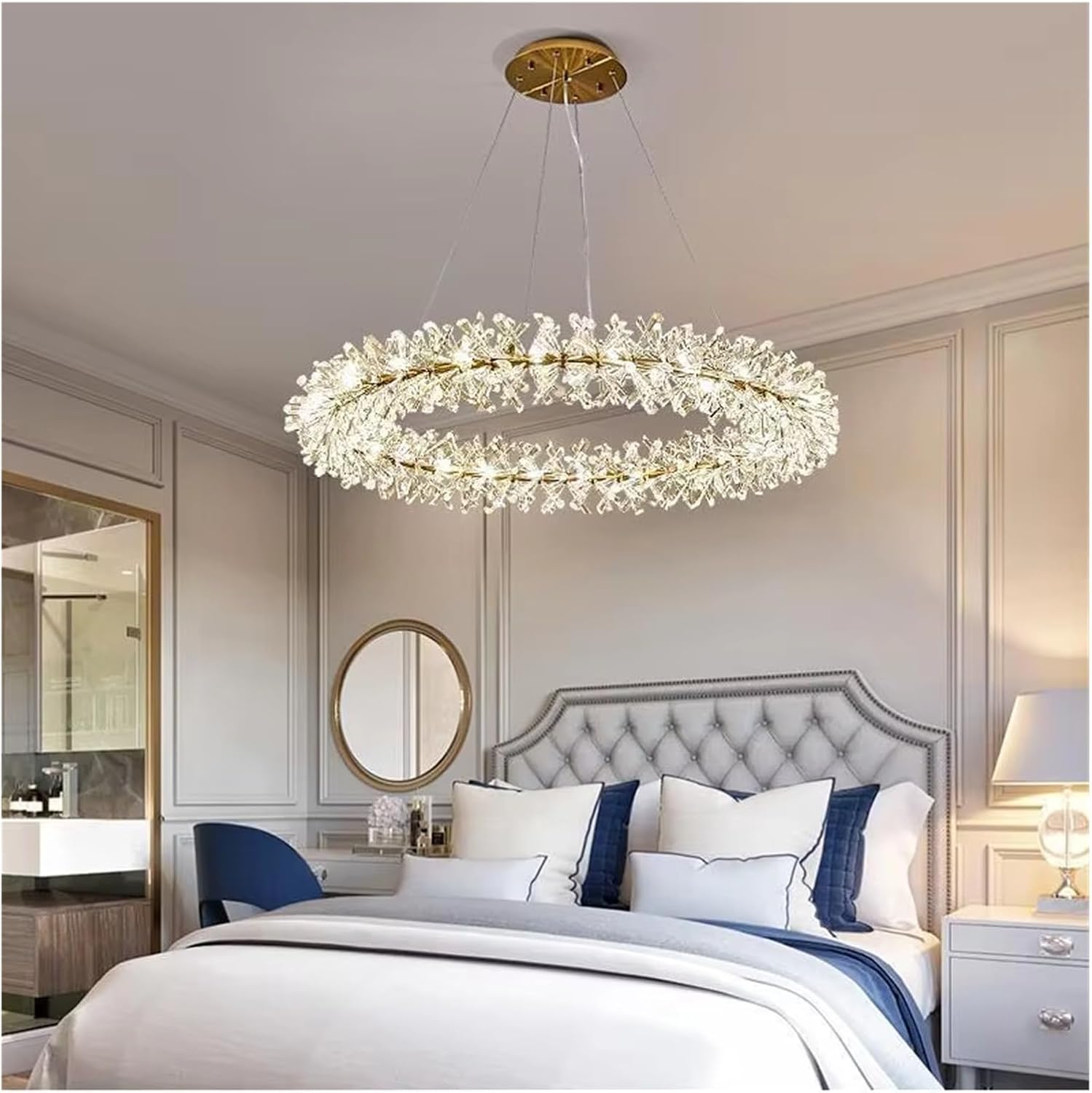 Crystal Lamp Light Luxury Wreath Living Room Chandelier Restaurant Bedroom,Indoor Illumination