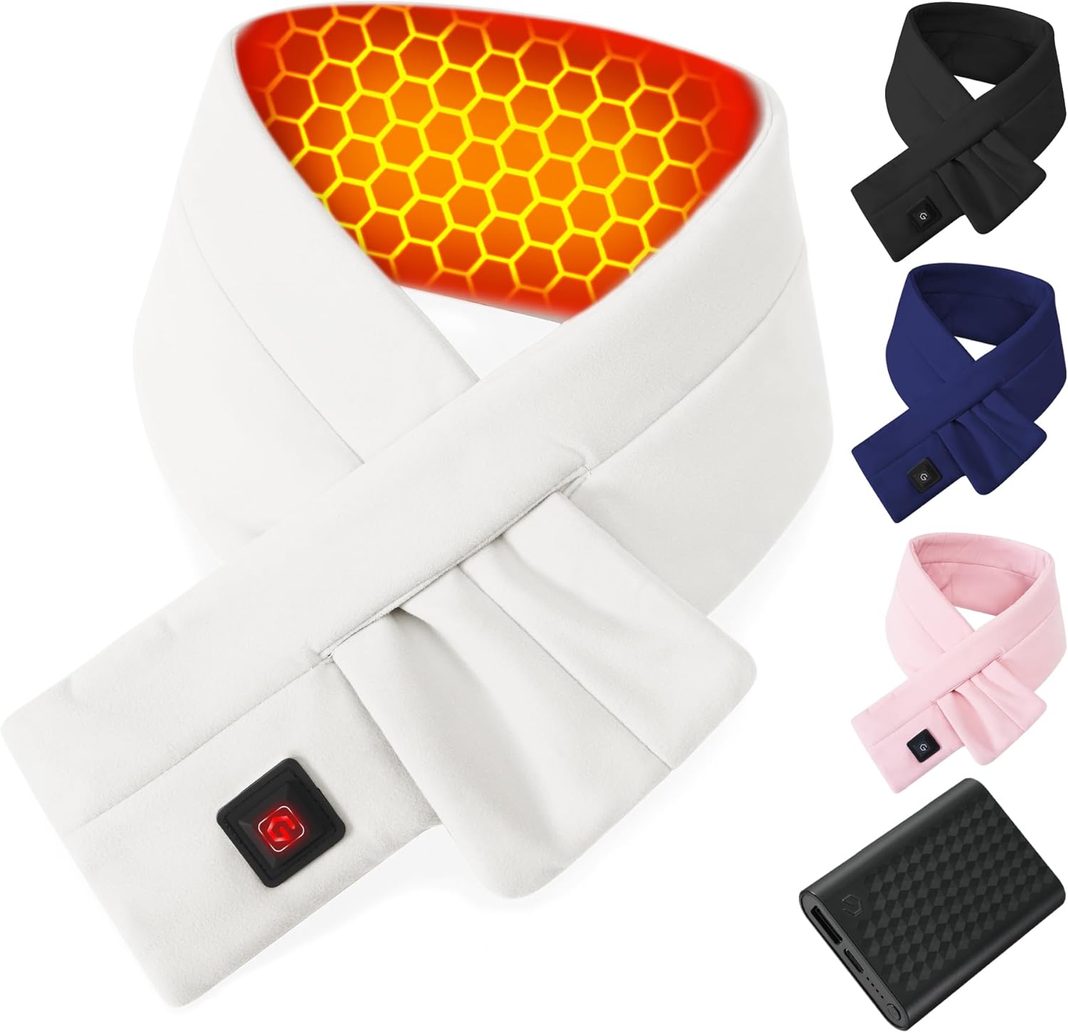 Wulcea Graphene Heated Scarf for Men Women 5V2A 6000mAh Fast Heating Long-Lasting Compact Battery