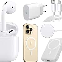 Kit Acessórios 5 em 1 para iPhone 12 13 14 – Carregador Rápido Turbo 20W + Power Bank 10000mAh + Fone Bluetooth Sem Fio e Cabos Premium (Compatível com iPhone)