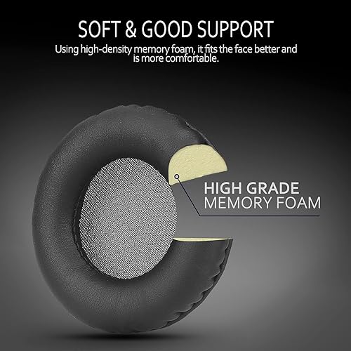 Miniatura 4 de Krone Kalpasmos Almohadillas de repuesto para auriculares de 2.953 in para auriculares Audio Technica ATH S200BT, fundas de repuesto para Sony