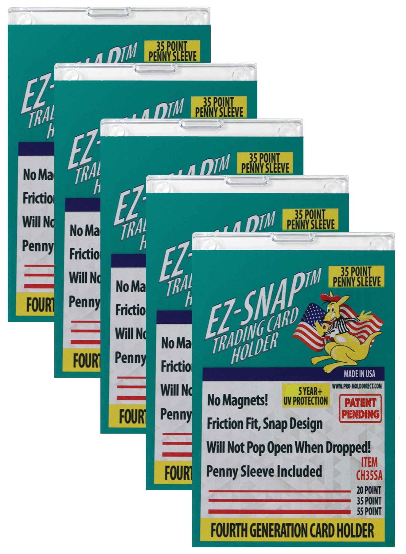 Amazon.com: 5-Count Pro-Mold 35pt EZ-Snap Trading Card Holders