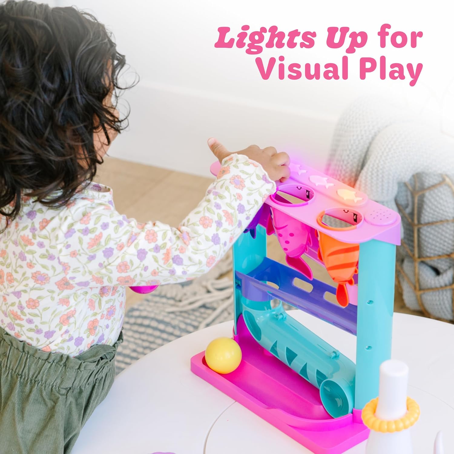 Move2Play, Feed The Fish | 30+ Fin-Tastic Songs & Phrases | Baby & Toddler Musical Toy | First Birthday Present for 1+ Year Old | Ages 6-24 Months | Boy & Girl Ball Drop Toy