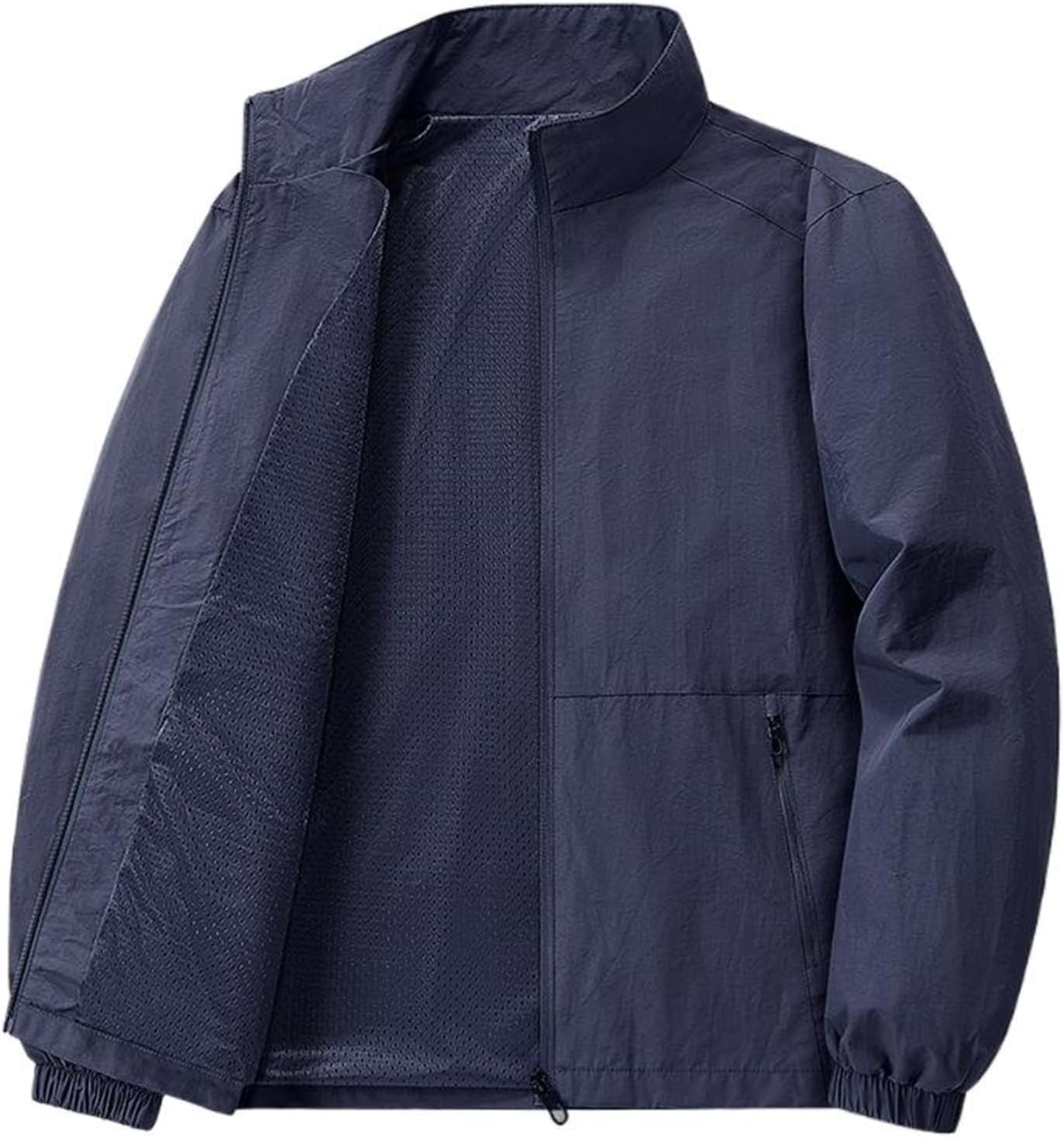 HSQIBAOER Men's Casual Coats Loose Fit Biking Hiking Spring Autumn Jacket For Men