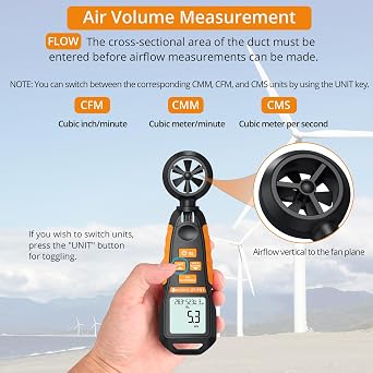 Neoteck Handheld Anemometer Wind Speed Gauge Humidity for HVAC Sailing