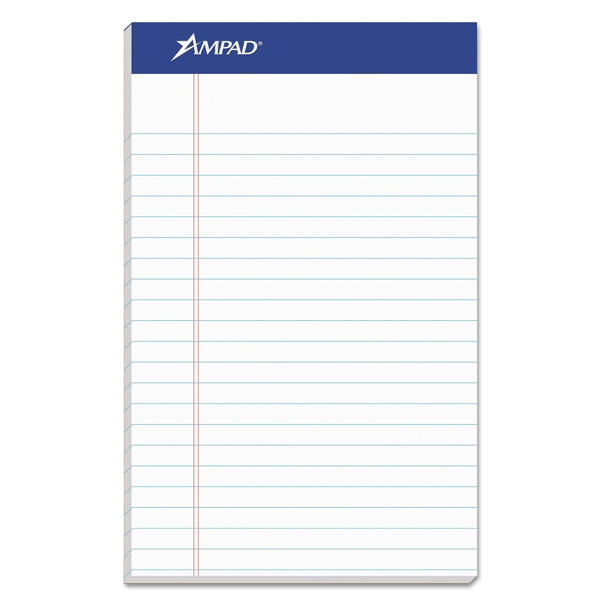 Ampad TOP20154 20-154 Evidence Recycled Perf 5x8 Medium Ruled Pads, Margin,
