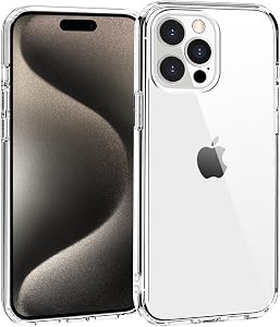 TENOC Phone Case Compatible with iPhone 15 Pro Max, Clear Case Anti-Yellowing Protective Bumper Hard Back Cover for 6.7 Inch