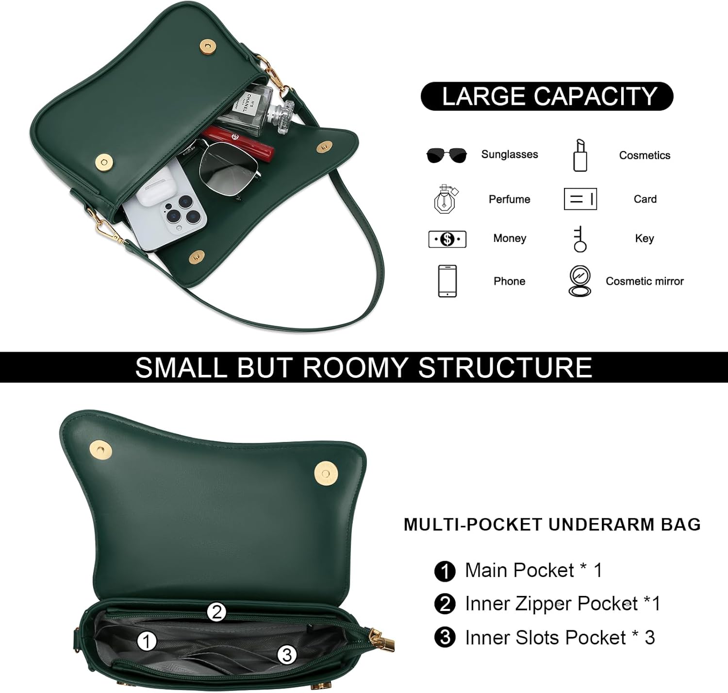 KKXIU Shoulder Bag for Women Small Clutch Purses Cute Hobo Handbag Trendy Underarm Bag - Image 4