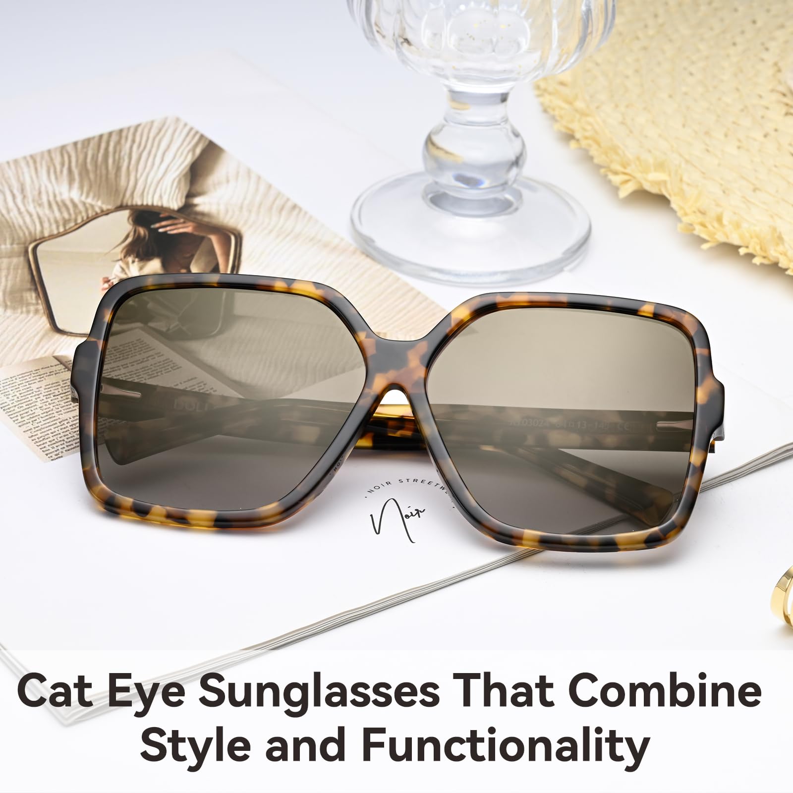 Dollger Gafas de sol cuadradas para hombre Gafas de sol de gran tamaño con protección UV400 vintage para mujer