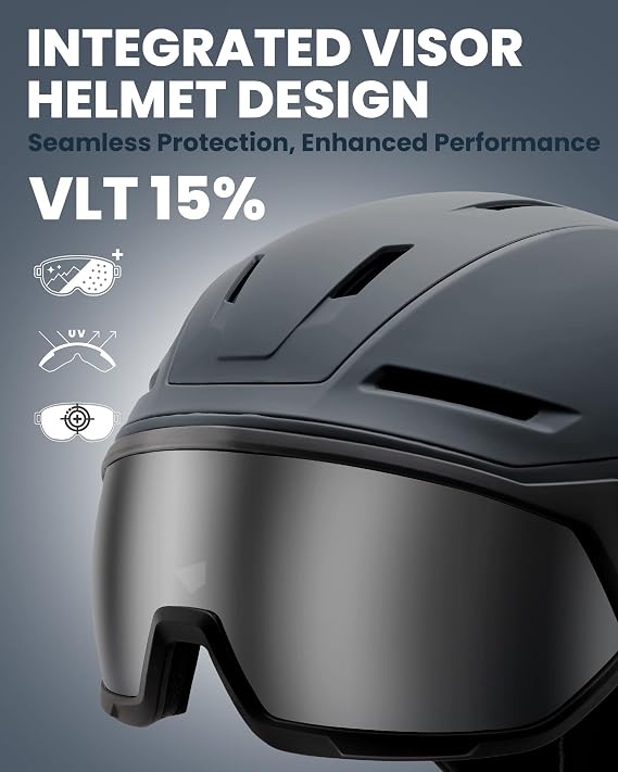 OutdoorMaster Snowboarding Helmet with Ski Goggles, Ski Helmet and 2-in-1 Visor Goggles Set - Adjustable Fit & Cooling Vents - Snow Helmets for Men, Women & Youth