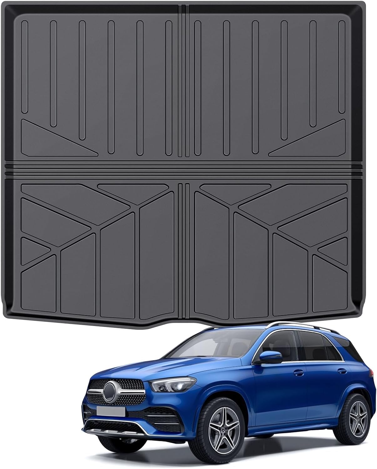 Cargo Liner with Backrest Mats Compatible with 2020-2025 Mercedes Benz GLE Class 5 Passenger (Not Fit Coupe), All Weather TPE Cargo Cover Protector Fit for Mercedes Benz GLE Accessories