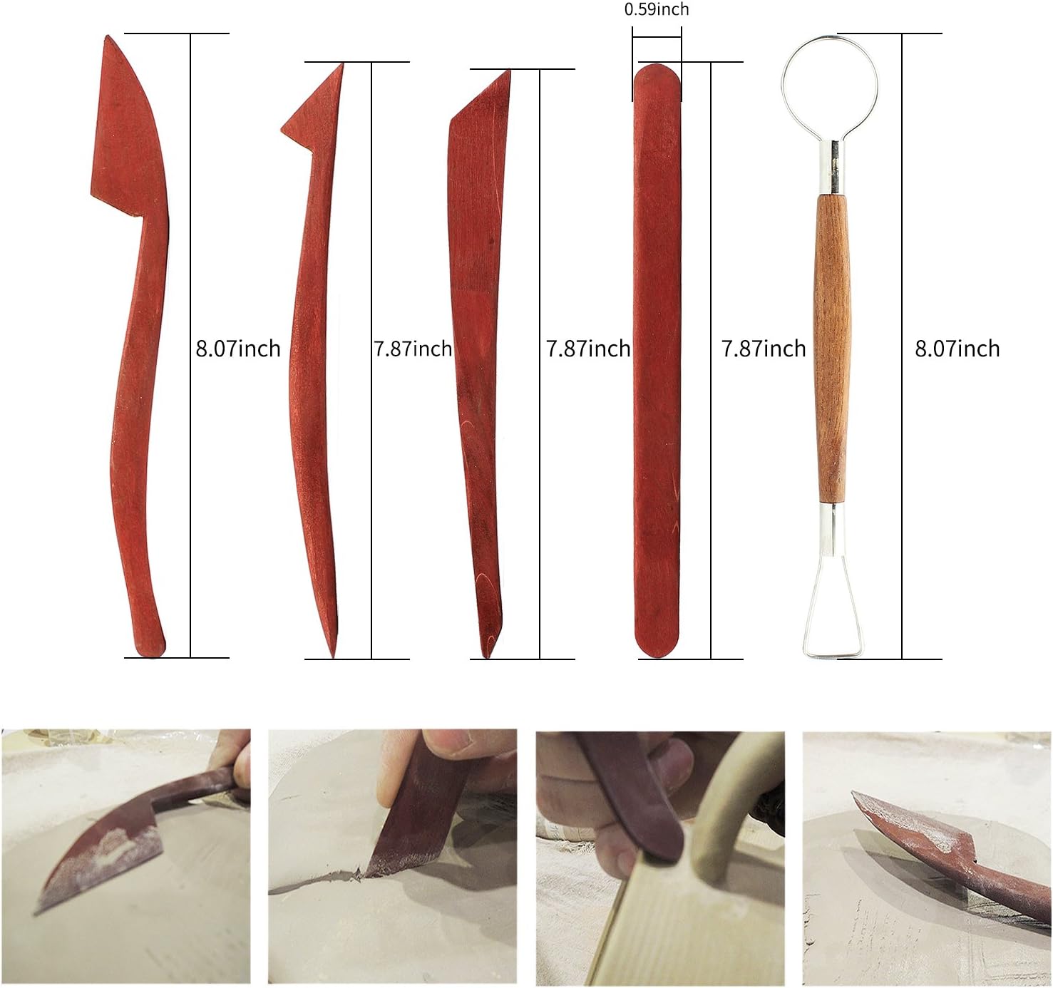 Polymer Clay Tools,23 pcs Modeling Clay Sculpting Tools Kits for Pottery Sculpture, Include Wooden Dotting Tools,Rubber Tip Pens,Ball Stylus Tool,Modeling Tools Pottery Tools,Rosewood Ceramics Tool