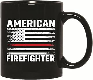 American Firefighter Gifts Humor Flag for Fireperson Gift Ideas 11oz 15oz Black Coffee Mug