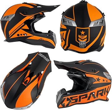 SPARK ATV & Dirt Bike Helmet for Adults - DOT Certified Motocross Helmet withQuick Release, Lightweight Off-Road Design for Motocross & Trail Riding