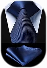 Enlision Men's Tie and Clutch Set Solid Colour Wedding Tie and Handkerchief Set Work Party Gift for Men