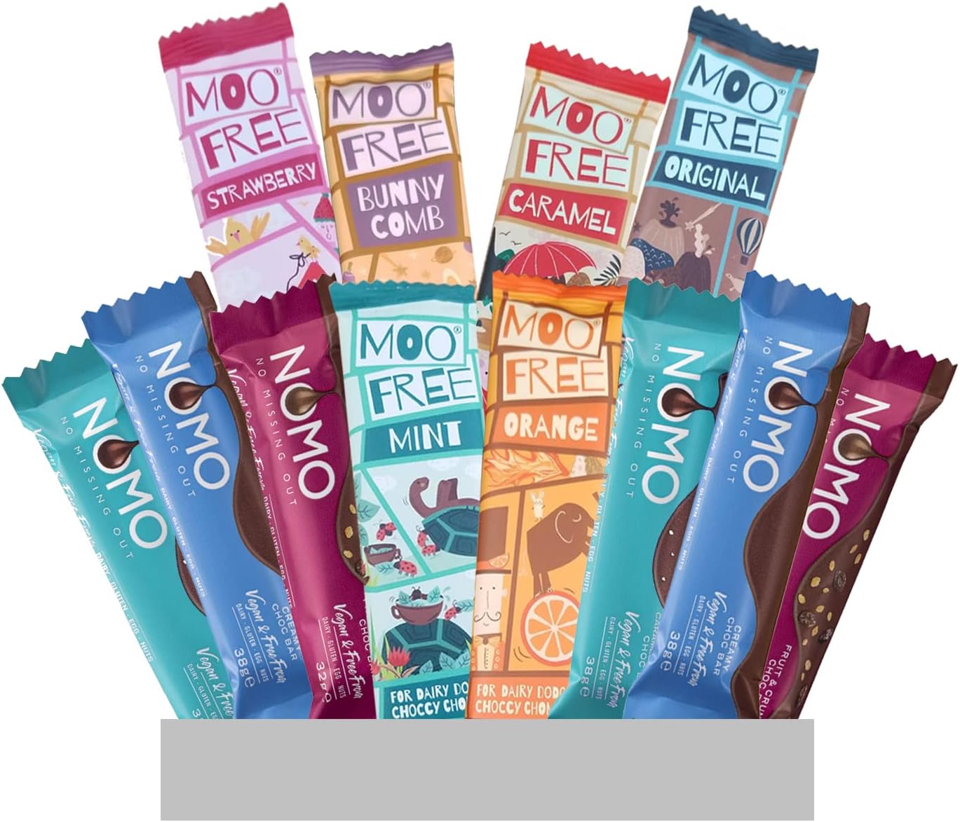Moo Free Nomo Mixed Vegan Chocolate Box Dairy Free Organic Chocolate