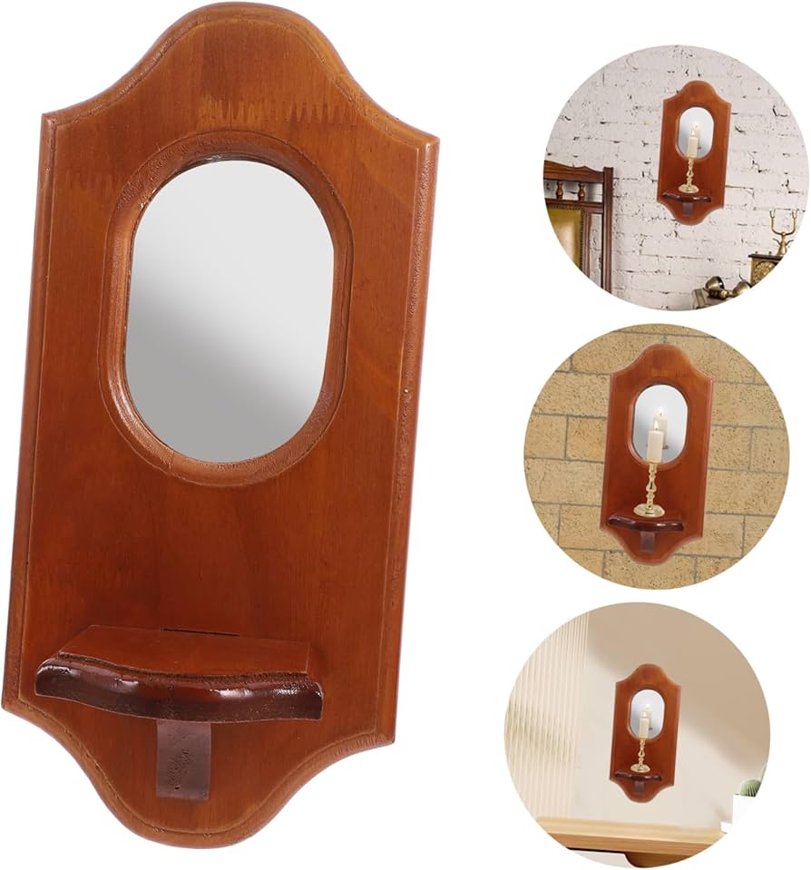 Amazon｜ヴィンテージ燭台 ミラーウォールアート マクアップ化粧
