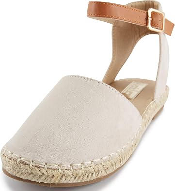 Alexis Leroy Womens Closed Toe Buckle Strap Comfortable Espadrille Sandals