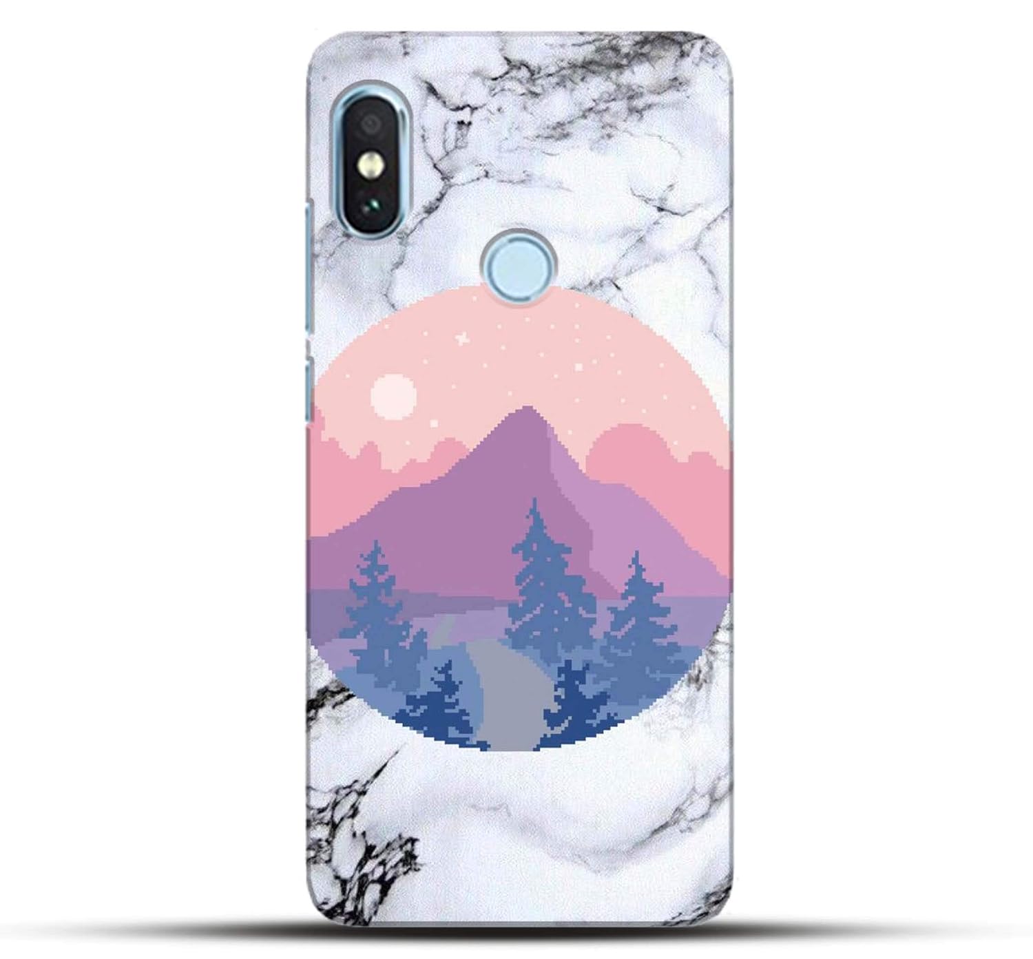 Pikkme Amazing Colorful Beautiful White Marble With Cute Pink 