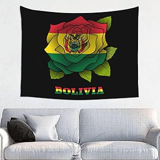 Generic Flowers Bolivia Bolivian Flag Tapestry 29x37 inches Wall Art Hanging Tapestries Wall Hangings For Bedroom Living Room Dorm Decor, Black