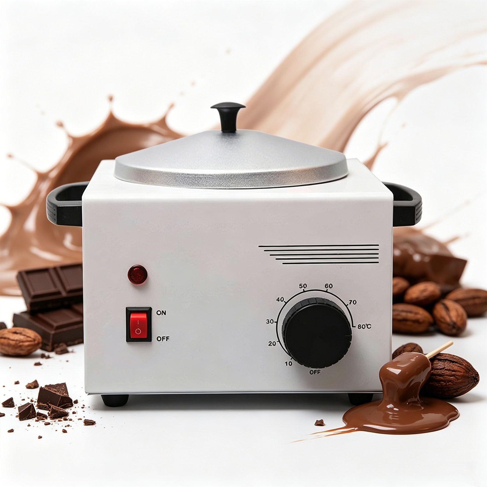 Tempéreuse À Chocolat 100 W, Cuve En Acier Inoxydable 500 Ml, Température Réglable De 0 °c À 100 °c, Chauffage Homogène, Thermostat Intelligent, Pour La Fonte Et La Confection De Confiseries.