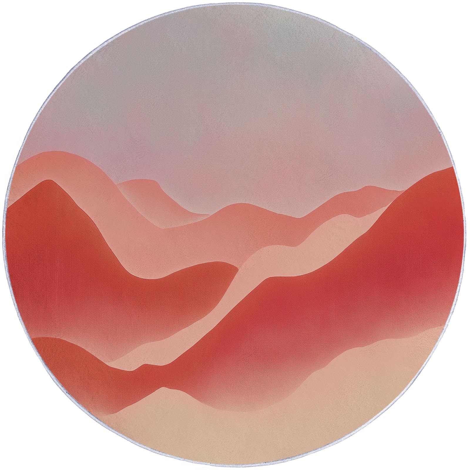 Tapis rond rose clair 60 cm lavable à motif abstrait moderne pour le salon