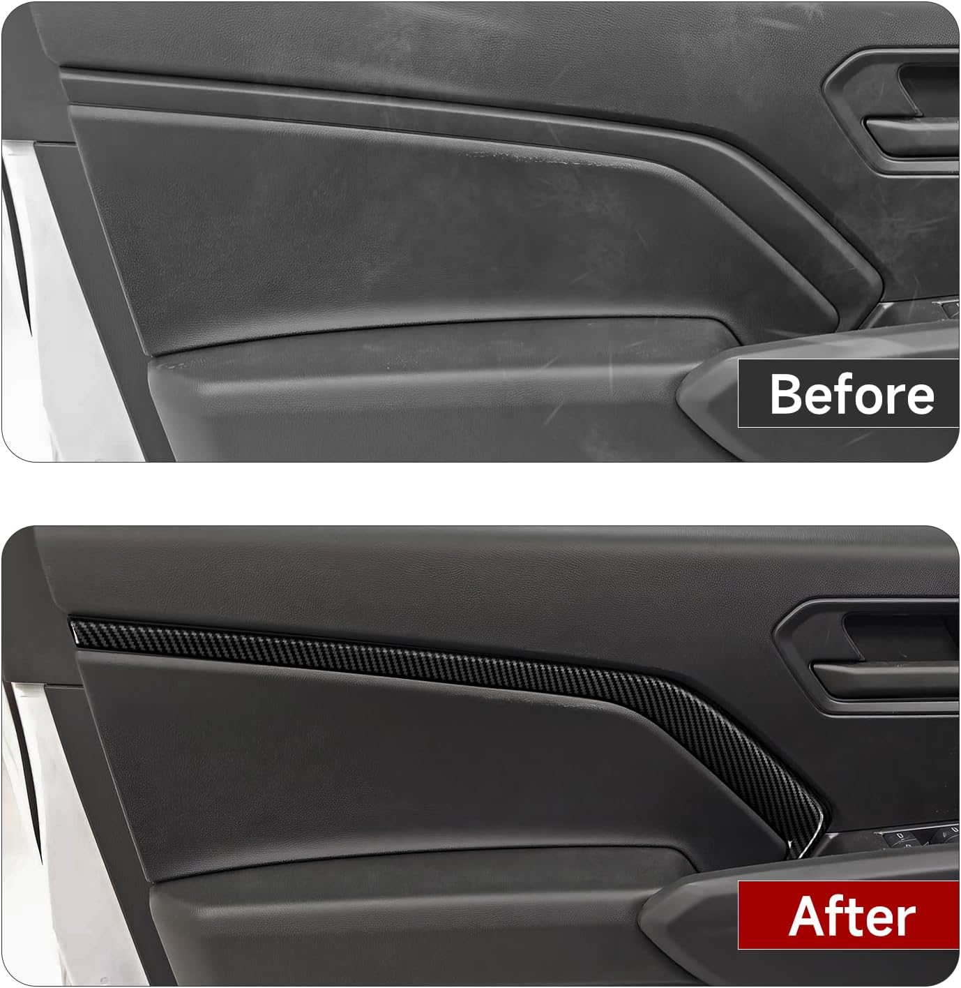 Youtaiche 4PCS ABS Carbon Fiber Car Door Panel Trim Cover for 2023 2024 2025 2026 Chevy Colorado/GMC Canyon Sticker Accessories