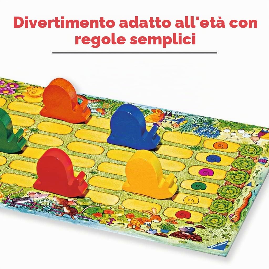 Gioco per bambini Ravensburger 21420 - Tempo little snail, emozionante corsa delle lumache, gioco da tavolo e da tavolo per 2-6 giocatori, gioco per bambini a partire dai 3 anni - regali di compleanno