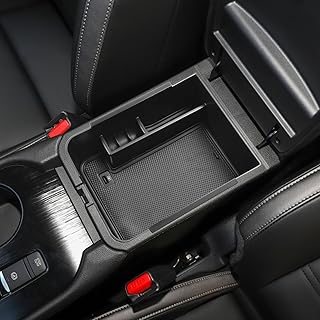 TACORBO Center Console Organizer Compatible with Nissan Sentra 2020 2021 2022 2023 2024 2025 Accessories Secondary Armrest Storage Box, Black Trim