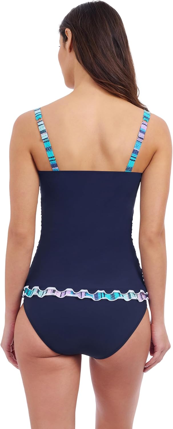 Profile by Gottex Women’s Harmony Tricolore Ruffle Trim D-Cup Tankini Bathing Suit Top Swim Essential - Image 3