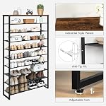 HOOBRO 10-Tier Shoe Rack, Large Capacity Shoe Storage Organizer, Holds 36-45 Pairs of Shoes, Metal Frame, Industrial, for Entryway, Hallway, Closet, Dorm Room, Industrial, Rustic Brown BF171XJ01