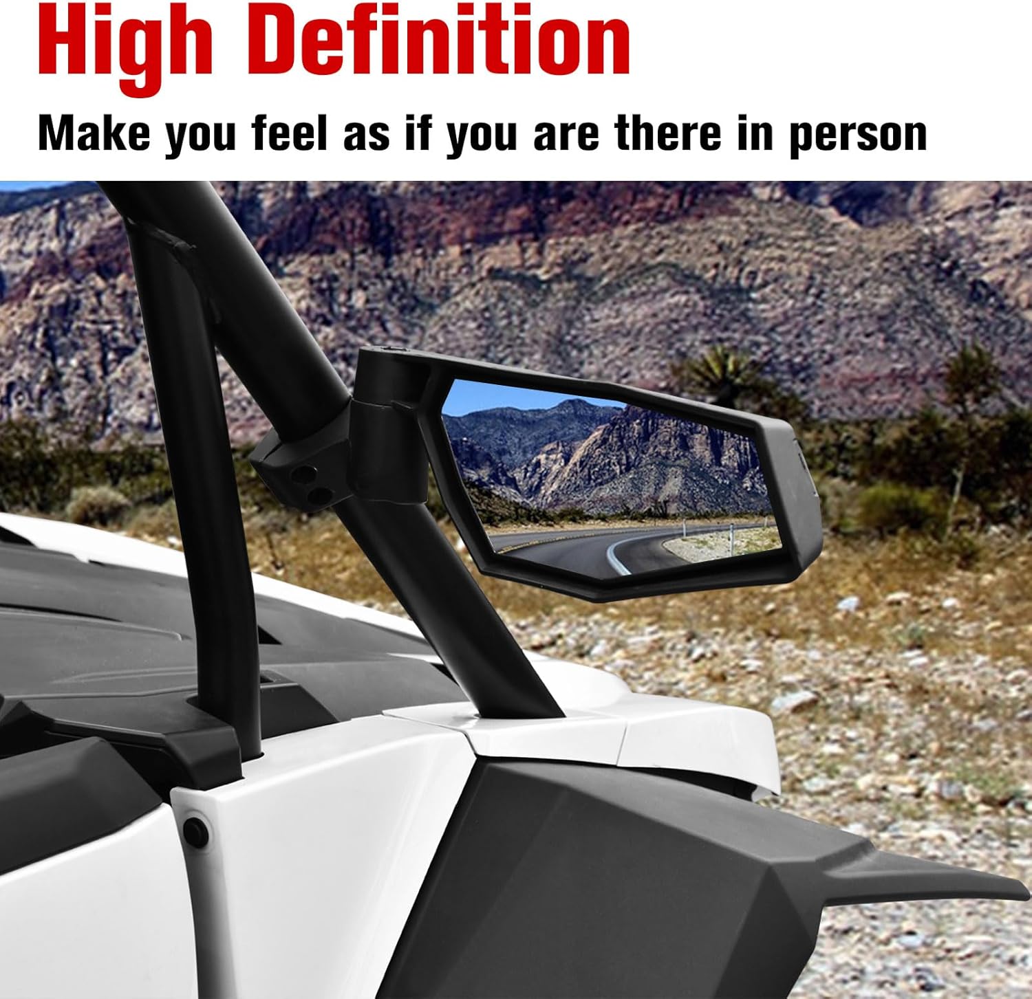 Adjustable Side Mirrors for 2024 Polaris RZR XP 1000, Breakaway Folding Side Rearview Mirror for Polaris RZR XP 4 1000 Ultimate/Sport/Premium 2024 Accessories, 2PCS