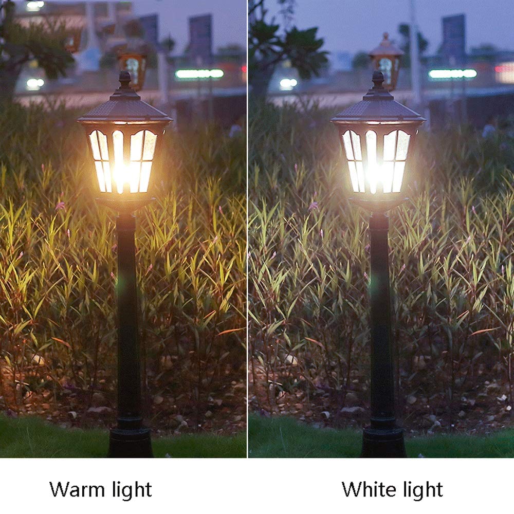 Lámpara retro europea para exteriores, IP55, impermeable, E27, luz de cristal de poste alto, aluminio fundido a presión, pilar para jardín, patio, camino, decoración,