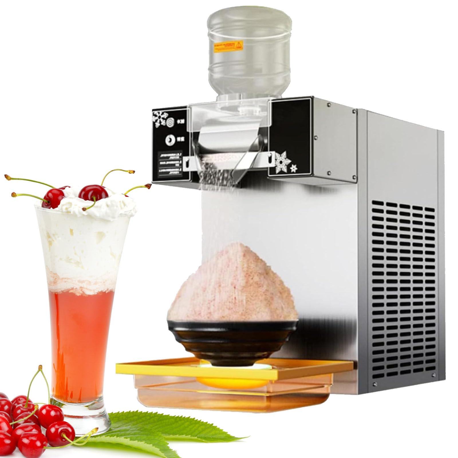 HCZKIUJY Snowflake Ice Machine, Stainless Steel Shaved Ice Machine, Cream Dessert Shop Equipment, Milk Tea Shop Smoothie Machine, Milkshake Shaved Ice Intelligent Crusher