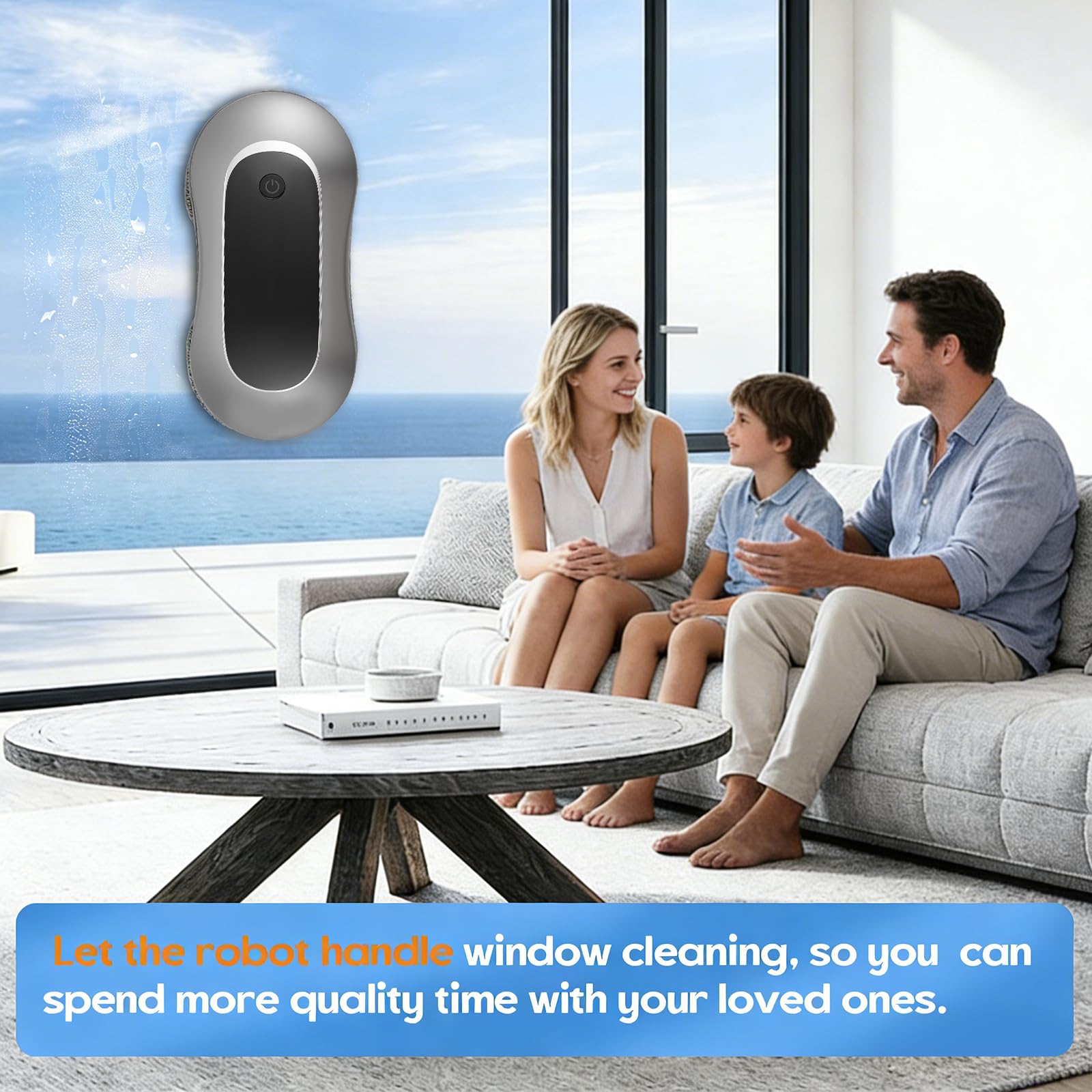 Robot limpiador de ventanas, robot de limpieza de ventanas con función de pulverización, Turbo Boost succión 7000 Pa, protección múltiple, mejorado para todas las ventanas, limpieza de
