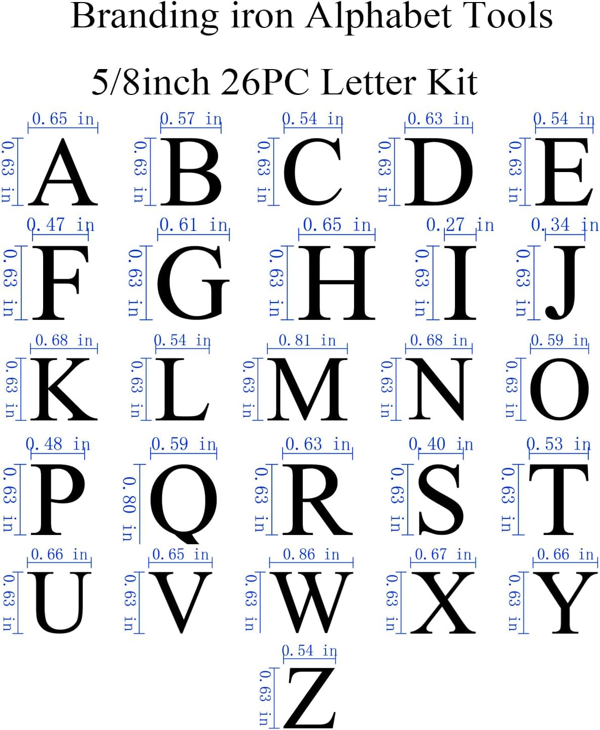 5/8" 26Pcs Wood Burning Letter Kit, Mini Branding Irons for Wood Burning Leather Crafting, Branding Letters DIY Gifts for Wedding Birthday Beginners, with 80W Electric Branding Iron